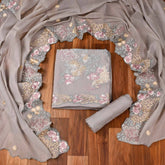 Mul Cotton Grey Unstitched Suit